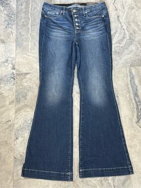 torrid Mid Wash Flare Jeans with Button Fly